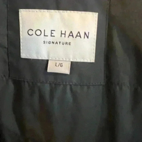 Cole Haan Signature Men's Large Classic Removable Hood Rain Jacket, Navy - Picture 4 of 7